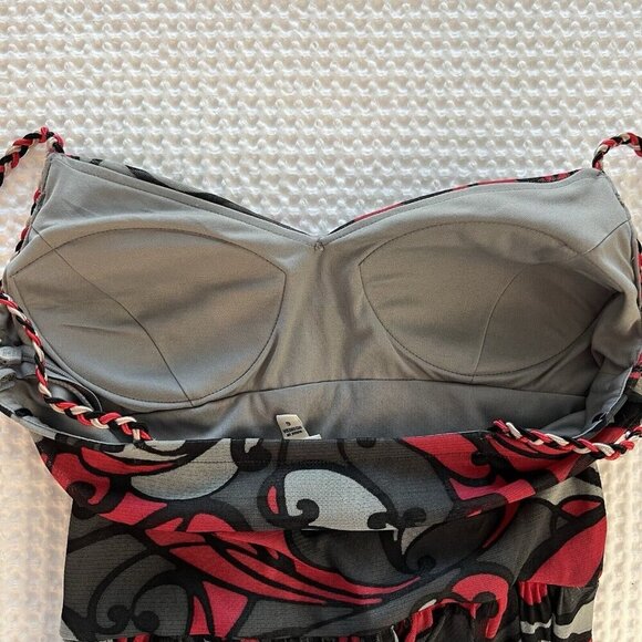 Y2K Babydoll Midi Dress Maximalist Colorful Print With Braided Straps Size 6 - Picture 6 of 10